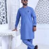 Cotton Denim Blue Kurta Pajama