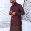 Chocolate Brown Kurta Pajama With Waistcoat